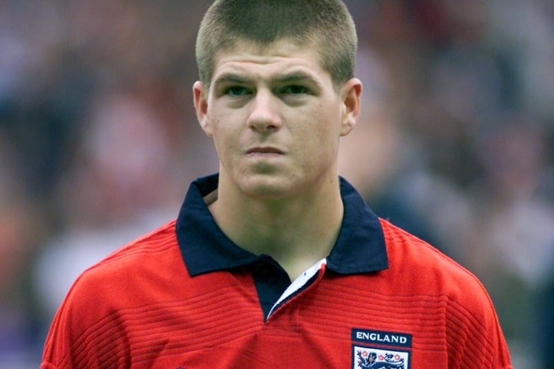 Steven Gerrard went on to have a glittering career as one of Liverpool's best ever players. He is pictured here at the start of his England career, in 2000.