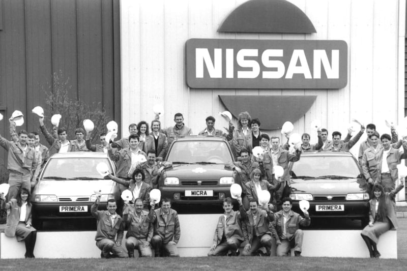 Nissan toasted its success after winning a Queen's Award for Export in April 1994.