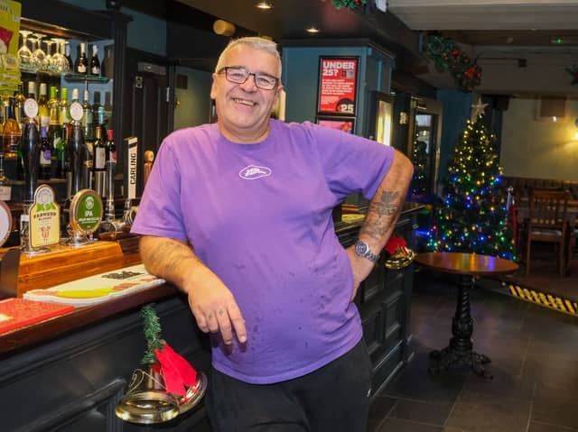 Tony Crofts, the new landlord at The Blue Ball pub in Wharncliffe Side, Sheffield, which has reopened following a long closure