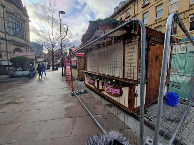 This was Sheffield Christmas Market on December 21 when the council chose to close it during Storm Pia.