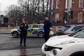 The police car damaged in a crash with a taxi in Sheffield was responding to a "concern for safety" emergency.