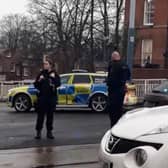 The police car damaged in a crash with a taxi in Sheffield was responding to a "concern for safety" emergency.