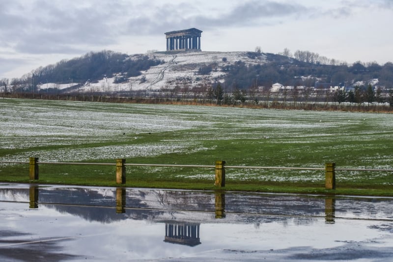 Penshaw Monument had a dusting of snow when this photo was taken.
Lad Baby stormed to the top of the charts with We Built This City.