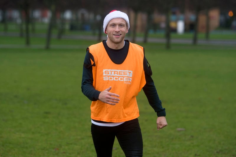 Former Hibs midfielder Dylan McGeouch at a festive five-a-side game in 2016.
