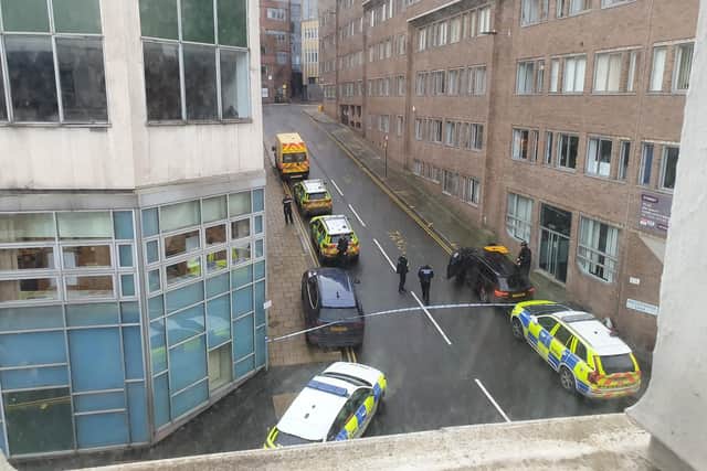 A large emergency response was seen on Bank Street as the incident broke out, at 2.10pm.