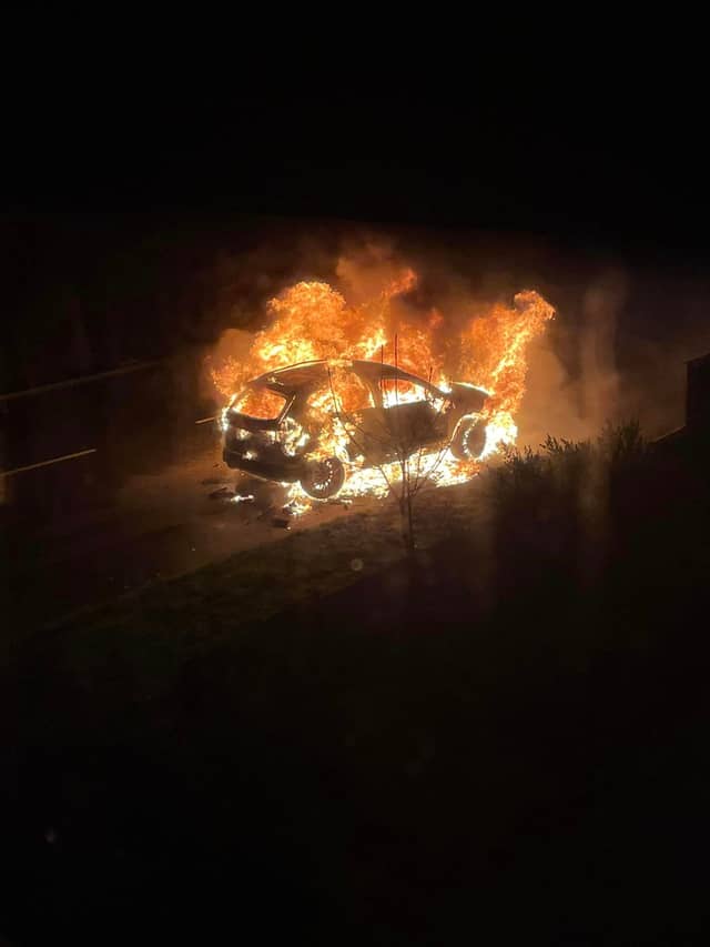 A car was on fire in Woodhouse, Sheffield this morning (December 23).