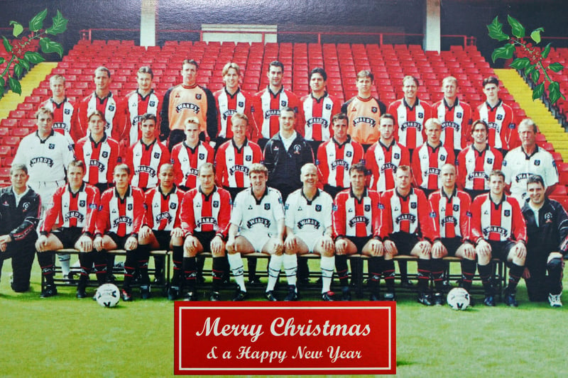A Sheffield United FC Christmas card, featuring the team from 1998-99. 