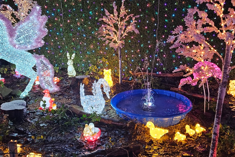 From a flying unicorn to swans and ducks, the display looks out of a fairytale.
IglooSome robins and penguins chill by the igloo display.
