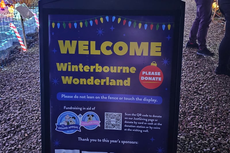 The welcome sign at the display