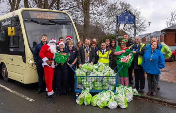 First Bus has donated food, supplied by Asda, to food banks in Sheffield.