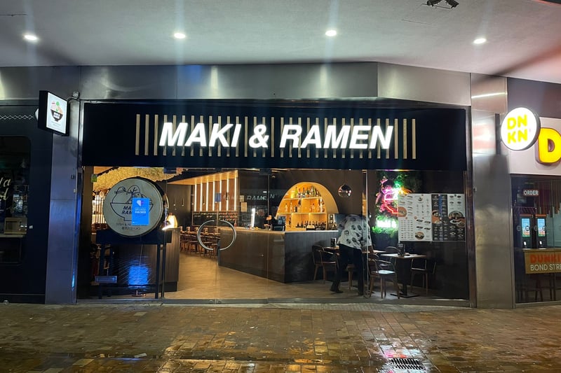 Maki & Ramen opened on Bond Street just before the New Year. Taking over the former Pret A Manger site on the busy street, the restaurant - which has a site in Manchester - serves a range of ramen, sushi and noodles. 
