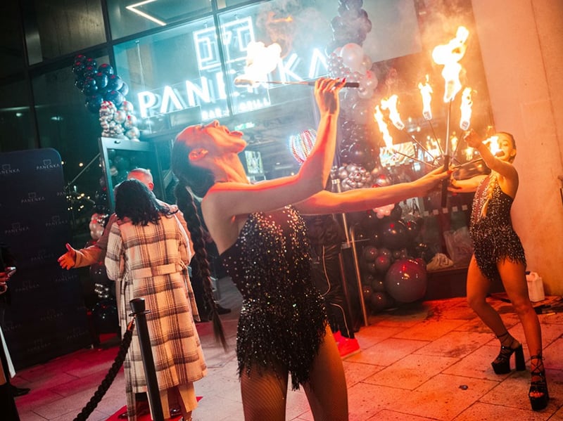 Launch of Panenka Bar and Grill - VIP guests were treated to fiery entertainment. Pictures: Neil Anderson Media