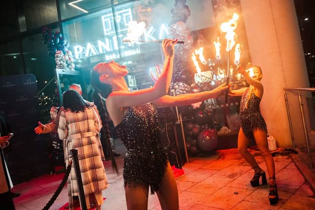 Launch of Panenka Bar and Grill - VIP guests were treated to fiery entertainment. Photo: Neil Anderson Media