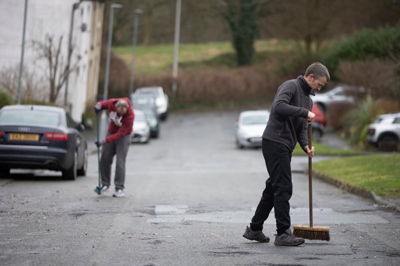 The clean-up operation begins. Picture: Ryan Jenkinson/Getty Images