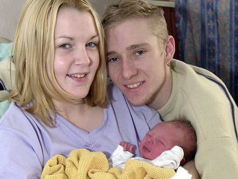 Louise McLaughlin and Andy Riley with baby Jordan