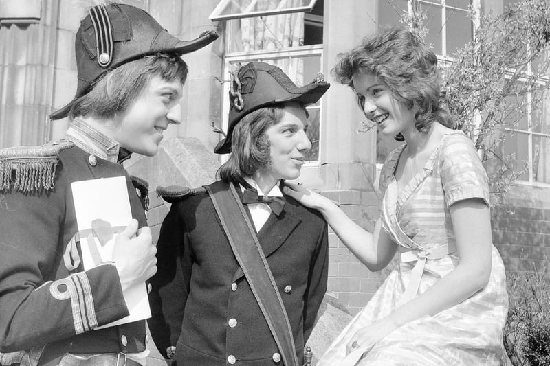 Bede School students who were rehearsing for their production of HMS Pinafore in March 1974.