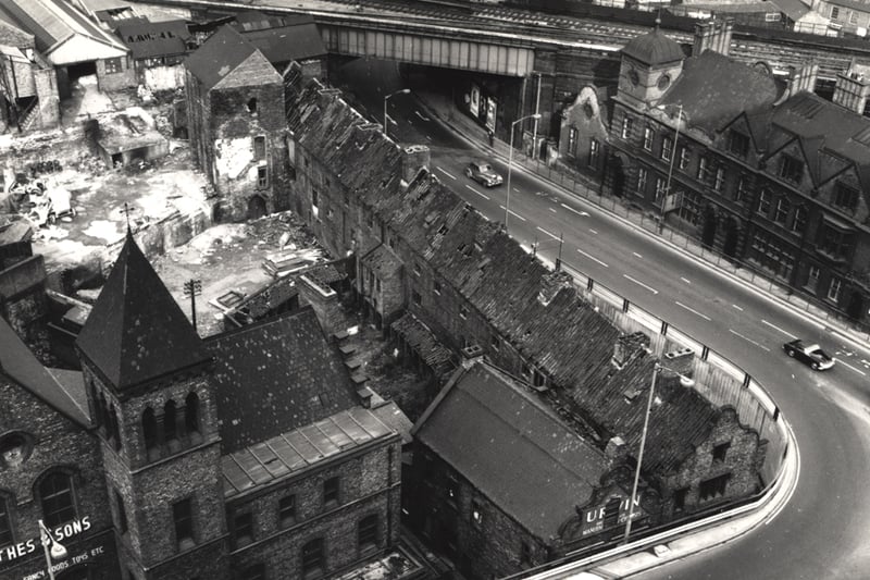 An aerial view of City Road in the 1970s.