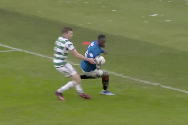 Celtic defender Alistair Johnston appeared to handle the ball under pressure from Rangers attacker Abdallah Sima in the Old Firm. VAR should have recommended an on-field penalty review for a handball offence Johnston, but there was an offside in the build-up so no penalty would still have been the verdict.