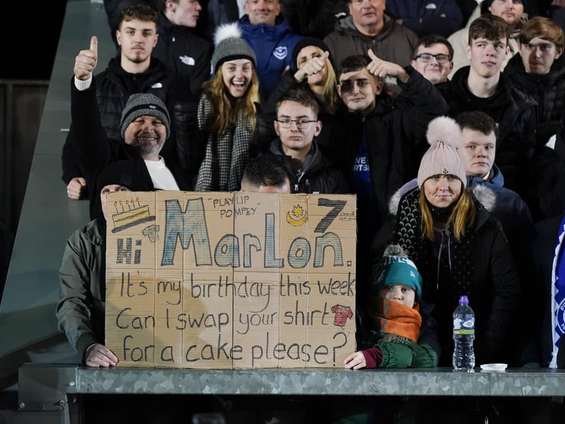 Tne goalless draw wasn't the birthday present this young fan was hoping for. Hopefully Marlon Pack made his day, though!