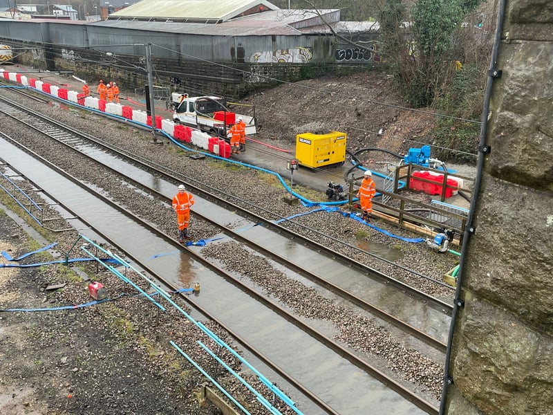 Teams from Network Rail were seen at the scene as they try to resolve the situation.