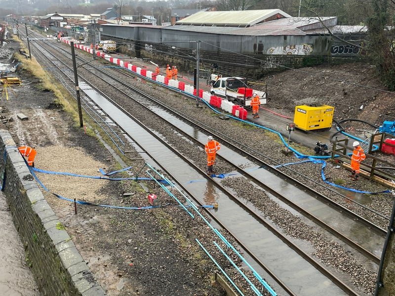 The tracks were visibly waterlogged.