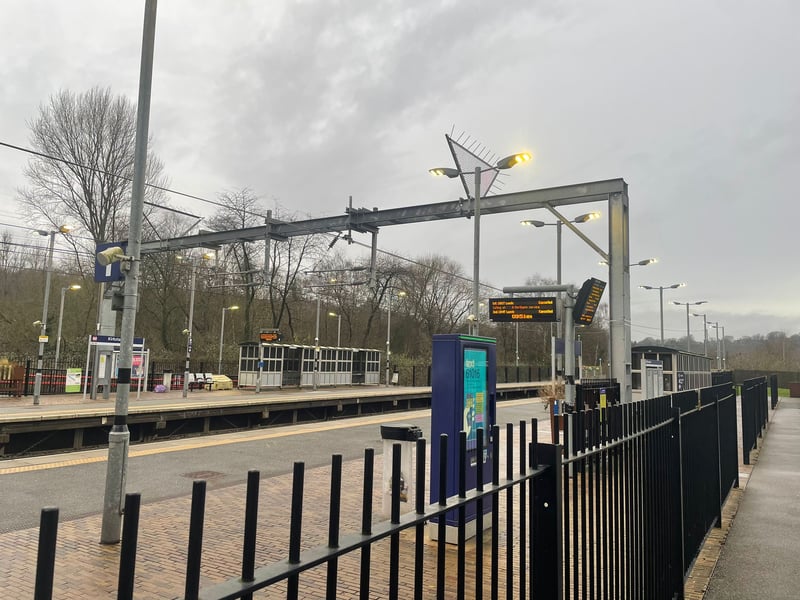 Heavy rain overnight meant all trains to an from Kirkstall Forge Station were cancelled or replaced by buses, leaving the station empty.