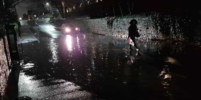 Picture shows a flooded road in Sheffield tonight. Picture: National World