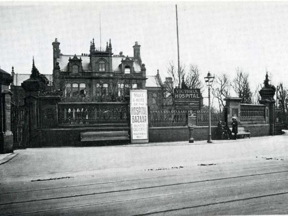 Blackpool Victoria Hospital's original hospital building on Whitegate Drive in 1894