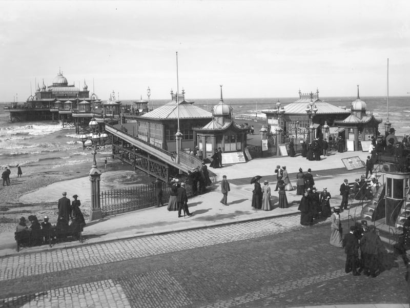 Victoria Pier, 1890-1910. A view of Victoria Pier, now South Pier looking west. The pier opened in 1863