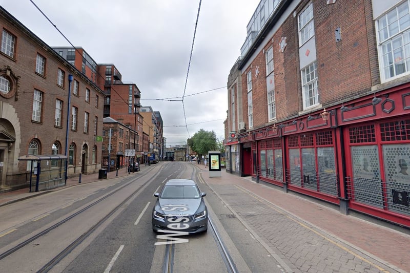 The highest number of reports of offences that took place in Sheffield in November 2023 were made in connection with incidents that took place on or near West Street, Sheffield city centre, with 40