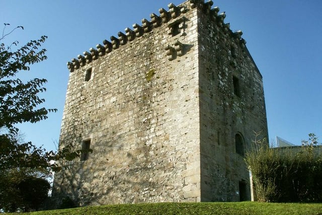 Mearns Castle is techincally a tower-house, but nonetheless the A-listed building dates back to the 15th century. The tower house is now restored and a part of Maxwell Mearns Castle Church.