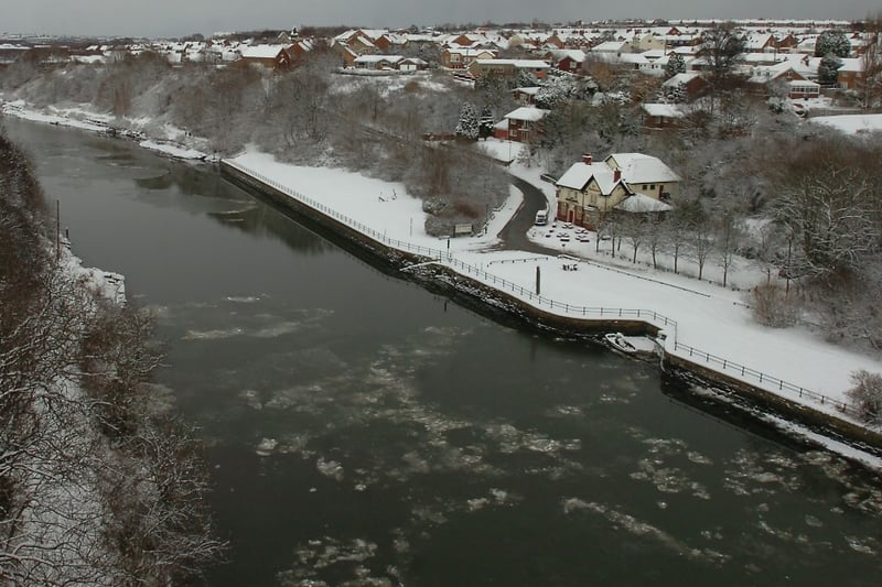 South Hylton forms the backdrop for this icy Wear scene in 2010.