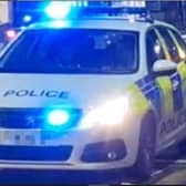 A sword and a combat knife were found by police investigating car thefts, say police. File picture shows a police car