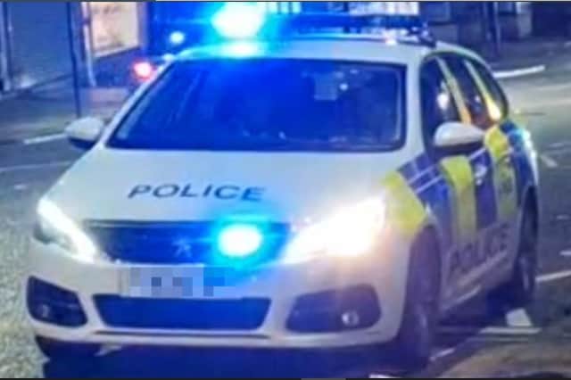File picture shows a South Yorkshire Police car