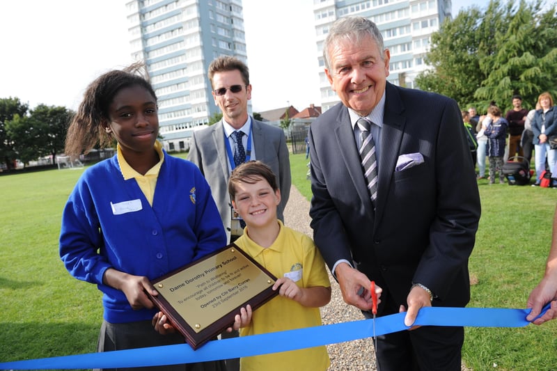 A new pathway was created around the school grounds in 2016.
It was opened by school governor Coun Barry Curran who was joined by headteacher Iain Williamson, and pupils Leighton Pike, and Jael Brainah.
