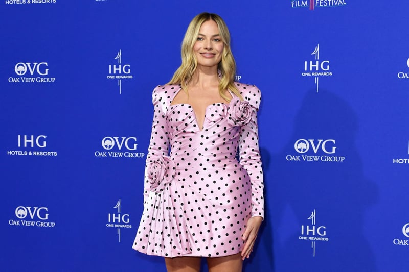 I adore polka dots, so Margot Robbie's mini pastel pink polka dot dress was a hit with me.