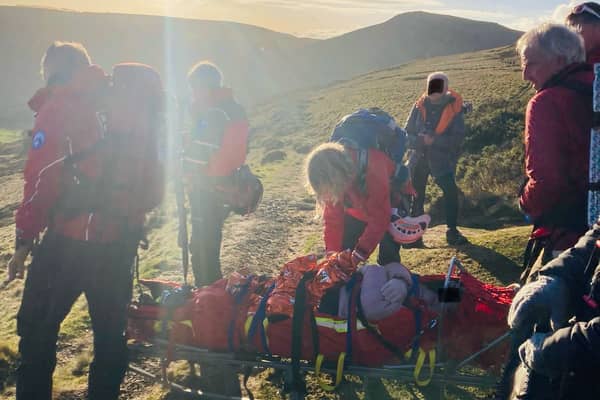 Edale Mountain Rescue in action on Saturday, a day which saw them deal with two incidents within hours in the Peak District. Picture: Edale Mountain Rescue