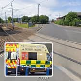 Emergency services were called after a tram crash near Attercliffe tram stop last night. Picture: Google