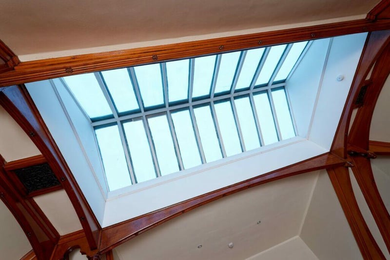 The huge skylight allows plenty of natural light to enter the flat. 