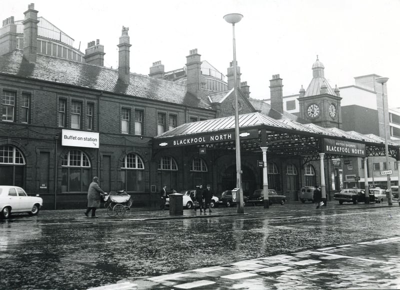 Blackpool North Railway Station. Dickson Road entrance, 1960s