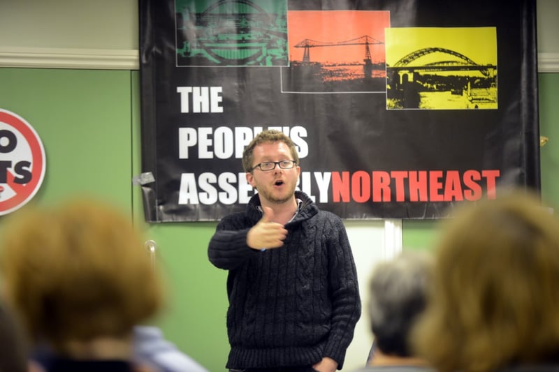 James Meadway of The New Economics Foundation, speaking at the Sunderland People's Assembly Against Austerity public meeting at Age UK in 2014.