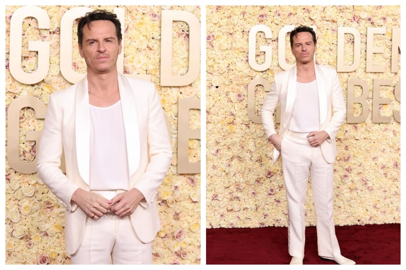 Andrew Scott opted for an all-white Valentino look