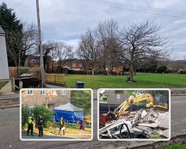 The site on Chandos Crescent, Killamarsh, where a mum, her two children, and one of their young friends died, has gone, replaced with a peaceful green open space. Pictures: National World / PA