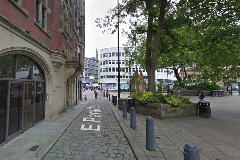 The joint third-highest number of reports of drug offences in Sheffield in November 2023 were made in connection with incidents that took place on or near East Parade, Sheffield city centre, with 3
