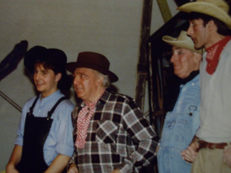 A young Alfie Boe (first left) in Thornton Clevleleys Operativ Society's 1990 production of Oklahoma!