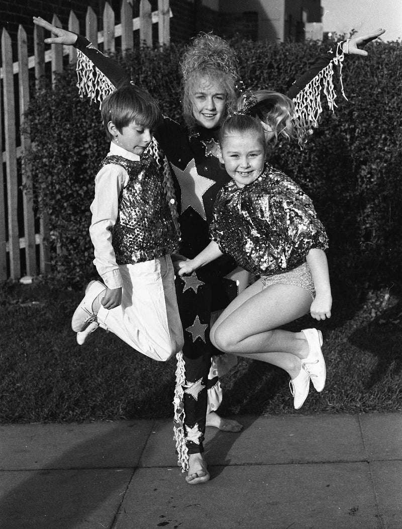 Christopher Thompson and Sarah Eden both aged 7, with Michelle Taylor, 15 after their disco success in the European Disco Championships at Blackpool
