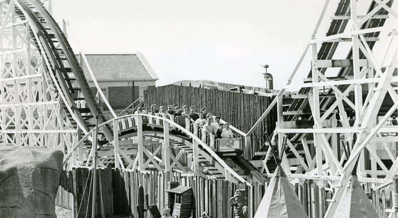 A section of the Big Dipper at Blackpool Pleasure Beach, 1991