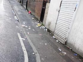 Rubbish on the streets of Page Hall in Sheffield