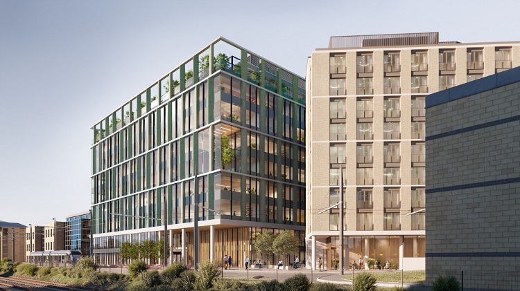 Located near Haymarket Railway Station, this £200 million project will create a 197 bed hotel, 22,000 m² of office space and a café. It is due to be completed in 2025.