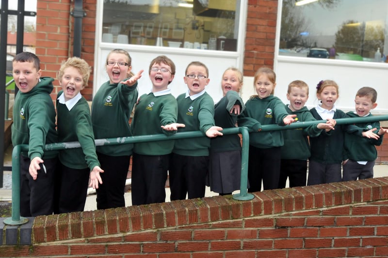 Pupils from every year at the school celebrated the centre's outstanding Ofsted report in 2011.
